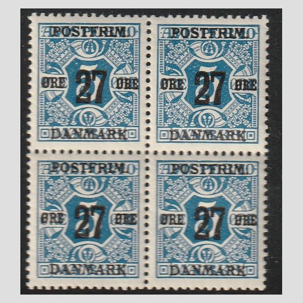 FRIMRKER DANMARK | 1918 - AFA 86 - 27 re/5 re bl provisorier i Fire-blok - Postfrisk