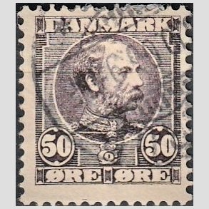 FRIMRKER DANMARK | 1904-05 - AFA 50 - Chr. IX 50 re lilla - Stemplet