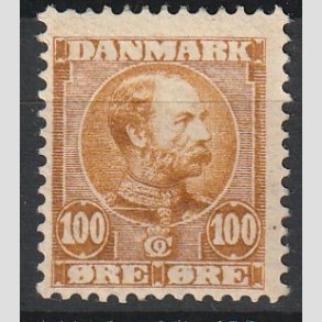 FRIMRKER DANMARK | 1904-05 - AFA 51 - Chr. IX 100 re gulbrun - Ubrugt