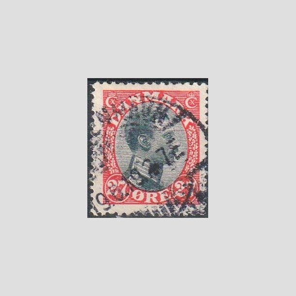 FRIMRKER DANMARK | 1918-20 - AFA 102 - Chr. X 27 re rd/sort - Stemplet