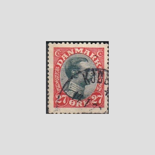 FRIMRKER DANMARK | 1918-20 - AFA 102 - Chr. X 27 re rd/sort - Stemplet