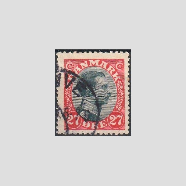 FRIMRKER DANMARK | 1918-20 - AFA 102 - Chr. X 27 re rd/sort - Stemplet