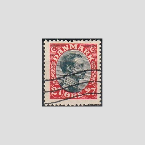 FRIMRKER DANMARK | 1918-20 - AFA 102 - Chr. X 27 re rd/sort - Stemplet