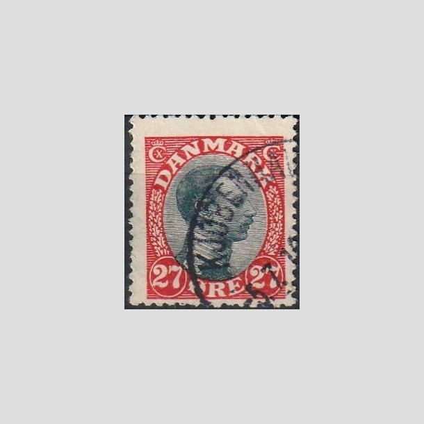 FRIMRKER DANMARK | 1918-20 - AFA 102 - Chr. X 27 re rd/sort - Stemplet