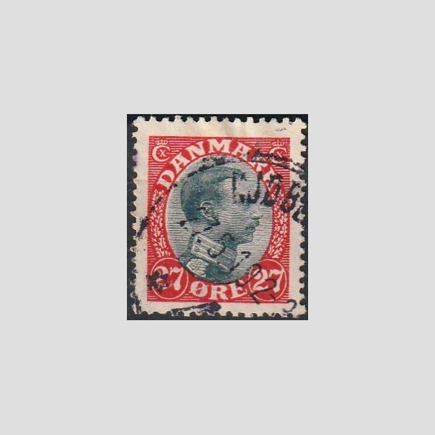 FRIMRKER DANMARK | 1918-20 - AFA 102 - Chr. X 27 re rd/sort - Stemplet