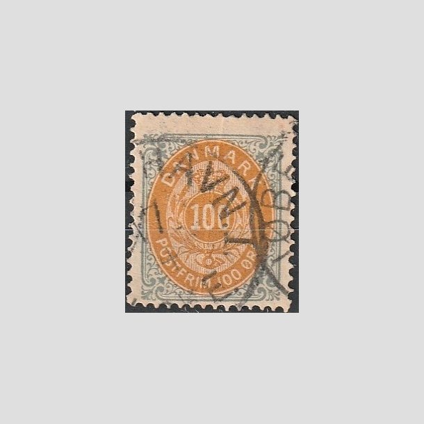 FRIMRKER DANMARK | 1875 - AFA 31 - 100 re gr/gul - Stemplet