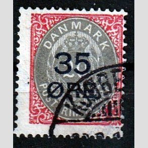 FRIMRKER DANMARK | 1912 - AFA 61 - 35/20 res Provisorier karmin/gr - Stemplet