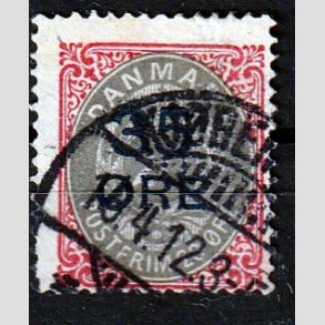 FRIMRKER DANMARK | 1912 - AFA 61 - 35/20 res Provisorier karmin/gr - Stemplet
