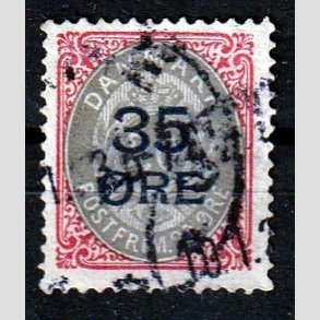 FRIMRKER DANMARK | 1912 - AFA 61 - 35/20 res Provisorier karmin/gr - Stemplet
