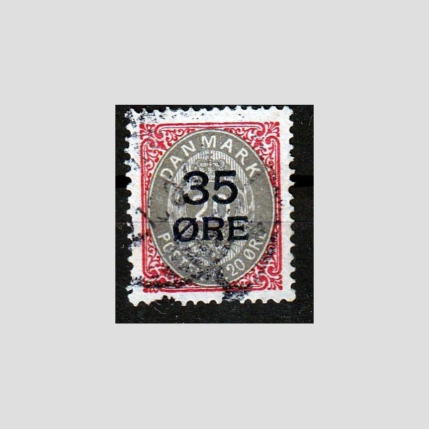 FRIMRKER DANMARK | 1912 - AFA 61 - 35/20 res Provisorier karmin/gr - Stemplet