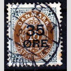 FRIMRKER DANMARK | 1912 - AFA 60 - 35/16 res Provisorier gr/brun - Stemplet