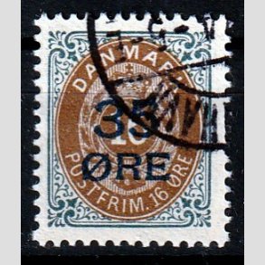 FRIMRKER DANMARK | 1912 - AFA 60 - 35/16 res Provisorier gr/brun - Stemplet