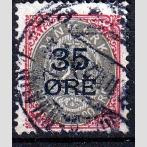 FRIMRKER DANMARK | 1912 - AFA 61 - 35/20 res Provisorier karmin/gr - Stemplet