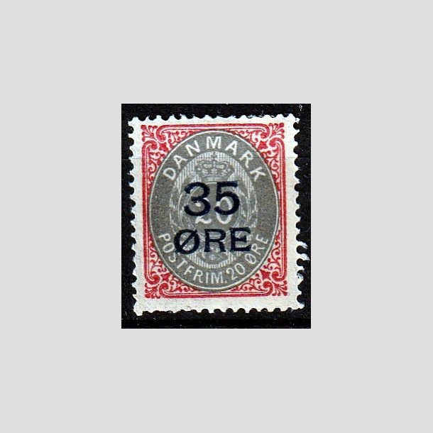 FRIMRKER DANMARK | 1912 - AFA 61 - 35/20 res Provisorier karmin/gr - Ubrugt