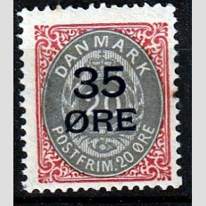 FRIMRKER DANMARK | 1912 - AFA 61 - 35/20 res Provisorier karmin/gr - Ubrugt
