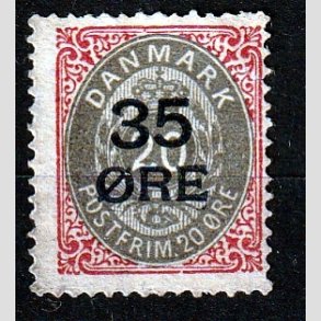 FRIMRKER DANMARK | 1912 - AFA 61 - 35/20 res Provisorier karmin/gr - Ubrugt
