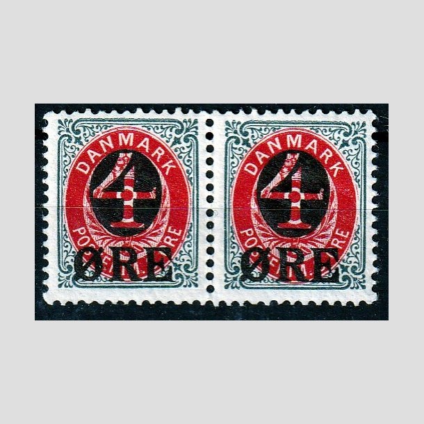 FRIMRKER DANMARK | 1904 - AFA 40 - 4/8 re gr/rd provisorier i par - Postfrisk