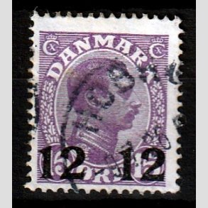 FRIMRKER DANMARK | 1926 - AFA 159 - 12 12/15 re violet Chr. X provisorier - Stemplet