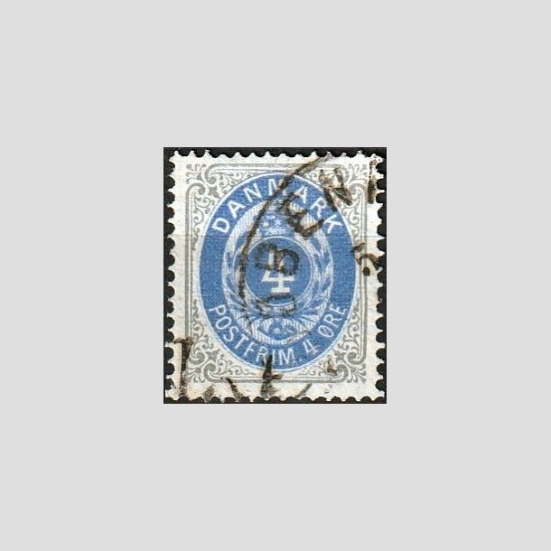 FRIMRKER DANMARK | 1875 - AFA 23a - 4 re gr/ultramarin - Stemplet