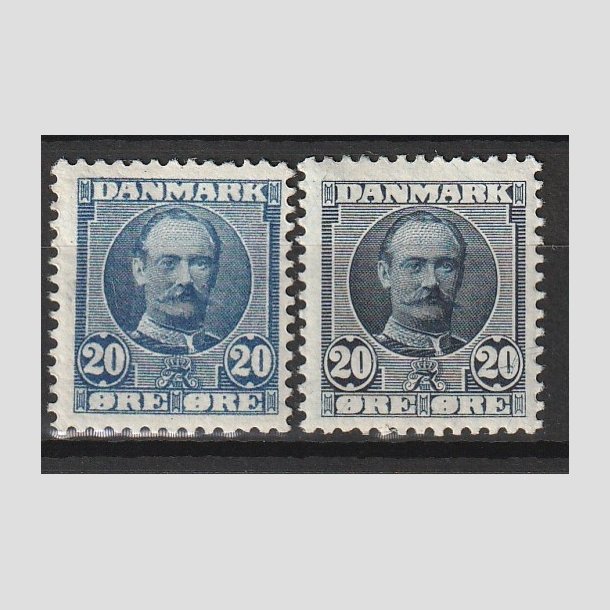 FRIMRKER DANMARK | 1907 - AFA 56,56a - Frederik VIII 20 re bl og ultramarin - Ubrugt