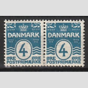 FRIMRKER DANMARK | 1905-06 - AFA 45 - Blgelinie 4 re bl Krone III i par - Ubrugt