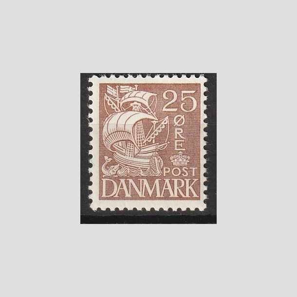 FRIMRKER DANMARK | 1934 - AFA 214 - Karavel 25 re brun Type I - Ubrugt