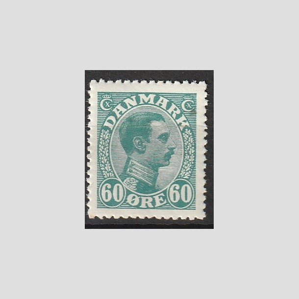 FRIMRKER DANMARK | 1921-22 - AFA 130 - Chr. X 60 re blgrn - Ubrugt