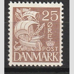 FRIMRKER DANMARK | 1934 - AFA 214 - Karavel 25 re brun Type I - Ubrugt