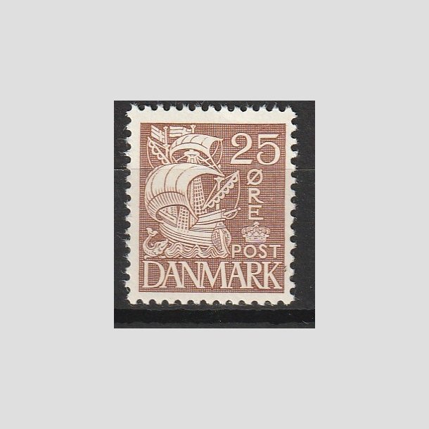 FRIMRKER DANMARK | 1934 - AFA 214 - Karavel 25 re brun Type I - Ubrugt