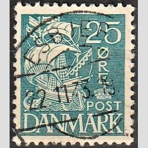 FRIMRKER DANMARK | 1933 - AFA 205 - Karavel 25 re bl Type I - Stemplet