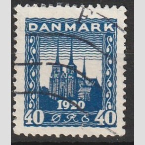FRIM�RKER DANMARK | 1921 - AFA 116 - Genforening 40 �re bl� - Stemplet