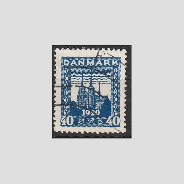 FRIMRKER DANMARK | 1921 - AFA 116 - Genforening 40 re bl - Stemplet