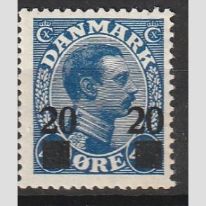 FRIMRKER DANMARK | 1926 - AFA 153 - 20 20/40 re bl Chr. X provisorier - Postfrisk