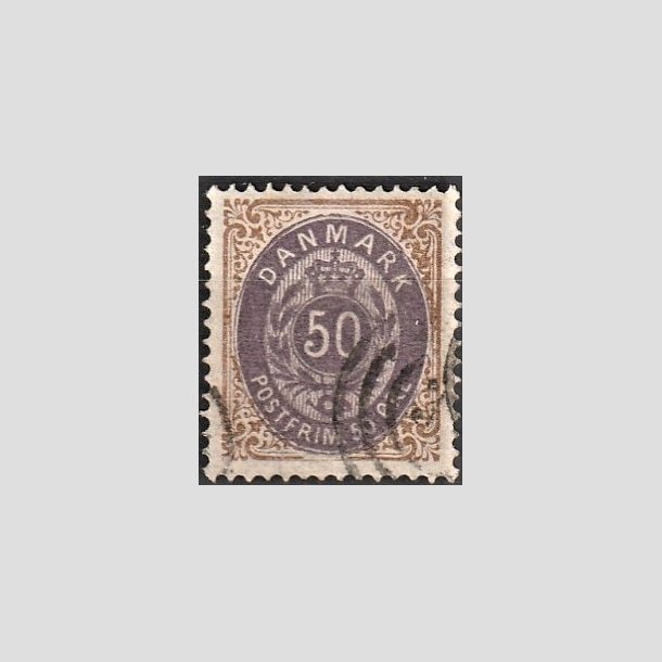FRIMRKER DANMARK | 1875 - AFA 30 - 50 re brun/lilla - Stemplet