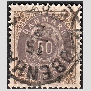 FRIM�RKER DANMARK | 1875 - AFA 30 - 50 �re brun/lilla - Stemplet