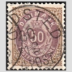 FRIM�RKER DANMARK | 1875 - AFA 30 - 50 �re brun/lilla - Stemplet