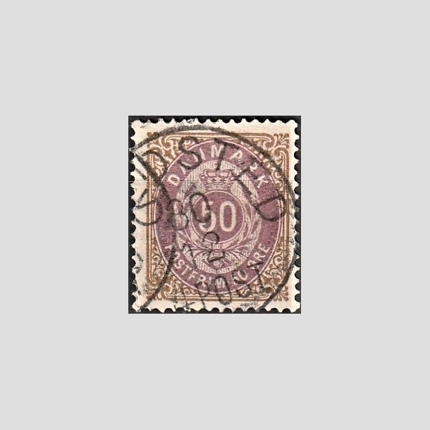 FRIMRKER DANMARK | 1875 - AFA 30 - 50 re brun/lilla - Stemplet
