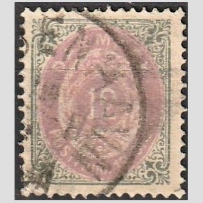 FRIM�RKER DANMARK | 1875 - AFA 26 - 12 �re gr�/violet - Stemplet