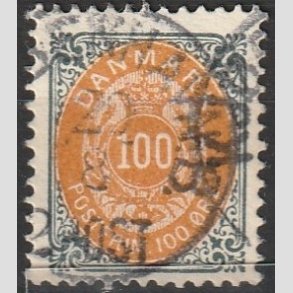 FRIM�RKER DANMARK | 1902 - AFA 31C - 100 �re gr�/gul - Stemplet