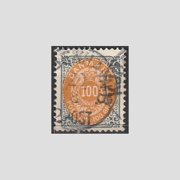 FRIMRKER DANMARK | 1902 - AFA 31C - 100 re gr/gul - Stemplet