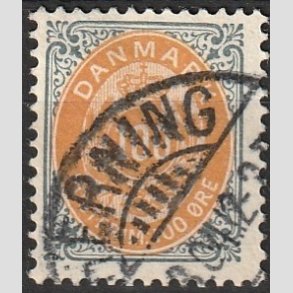 FRIM�RKER DANMARK | 1902 - AFA 31C - 100 �re gr�/gul - Stemplet