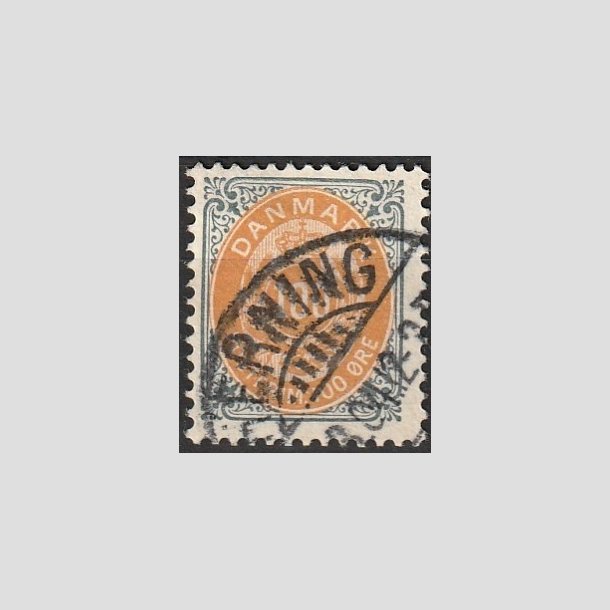 FRIMRKER DANMARK | 1902 - AFA 31C - 100 re gr/gul - Stemplet
