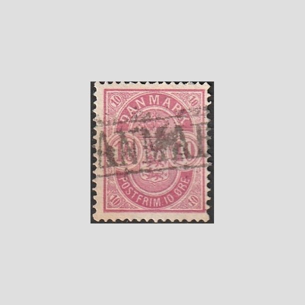 FRIMRKER DANMARK | 1884-85 - AFA 35a - 10 re analinrosa - Stemplet