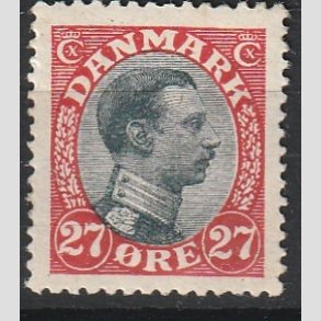 FRIMRKER DANMARK | 1918-20 - AFA 102 - Chr. X 27 re sort/rd - Ubrugt