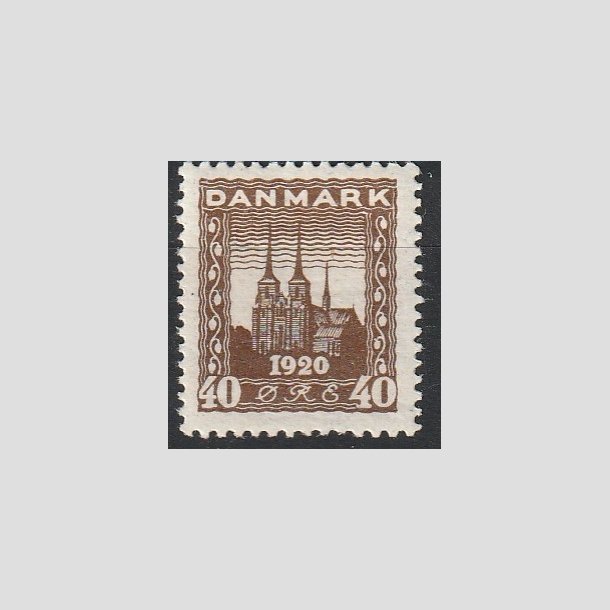 FRIMRKER DANMARK | 1920-21 - AFA 114 - Genforening 40 re brun - Ubrugt