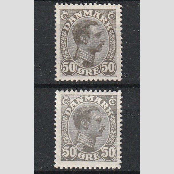 FRIMRKER DANMARK | 1921-22 - AFA 129,129a - Chr. X 50 re olivengr, 50 re gr - Ubrugt/Postfrisk