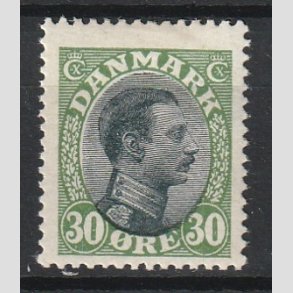 FRIMRKER DANMARK | 1918-20 - AFA 103 - Chr. X 30 re grn/sort - Ubrugt