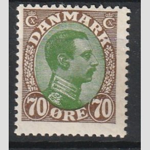 FRIMRKER DANMARK | 1918-20 - AFA 108 - Chr. X 70 re brun/grn - Ubrugt
