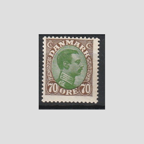 FRIMRKER DANMARK | 1918-20 - AFA 108 - Chr. X 70 re brun/grn - Ubrugt