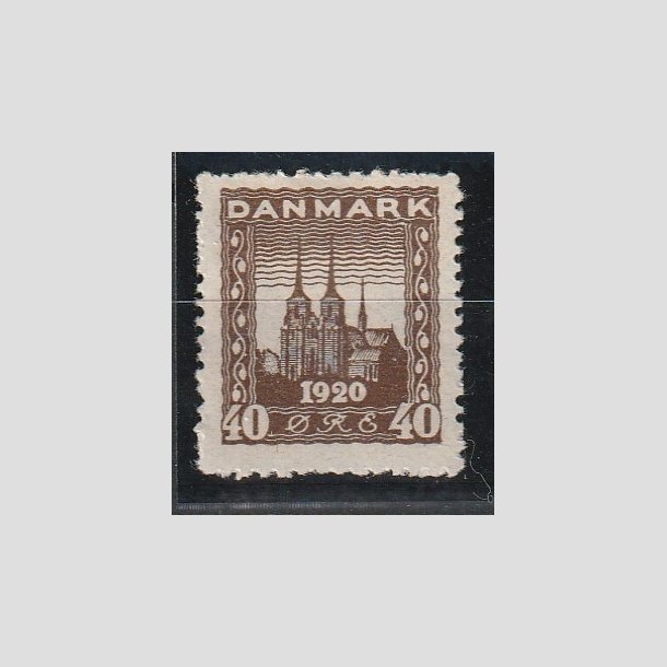 FRIMRKER DANMARK | 1920-21 - AFA 114 - Genforening 40 re brun - Postfrisk